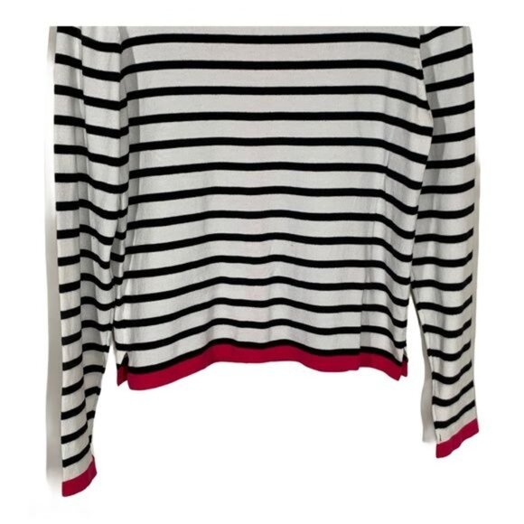 Sunny Leigh Black White Striped Cardigan Sweater Women’s Small - Picture 7 of 9